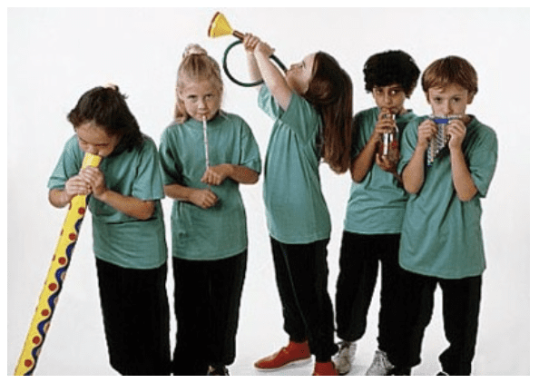 A group of children playing Musical Me.