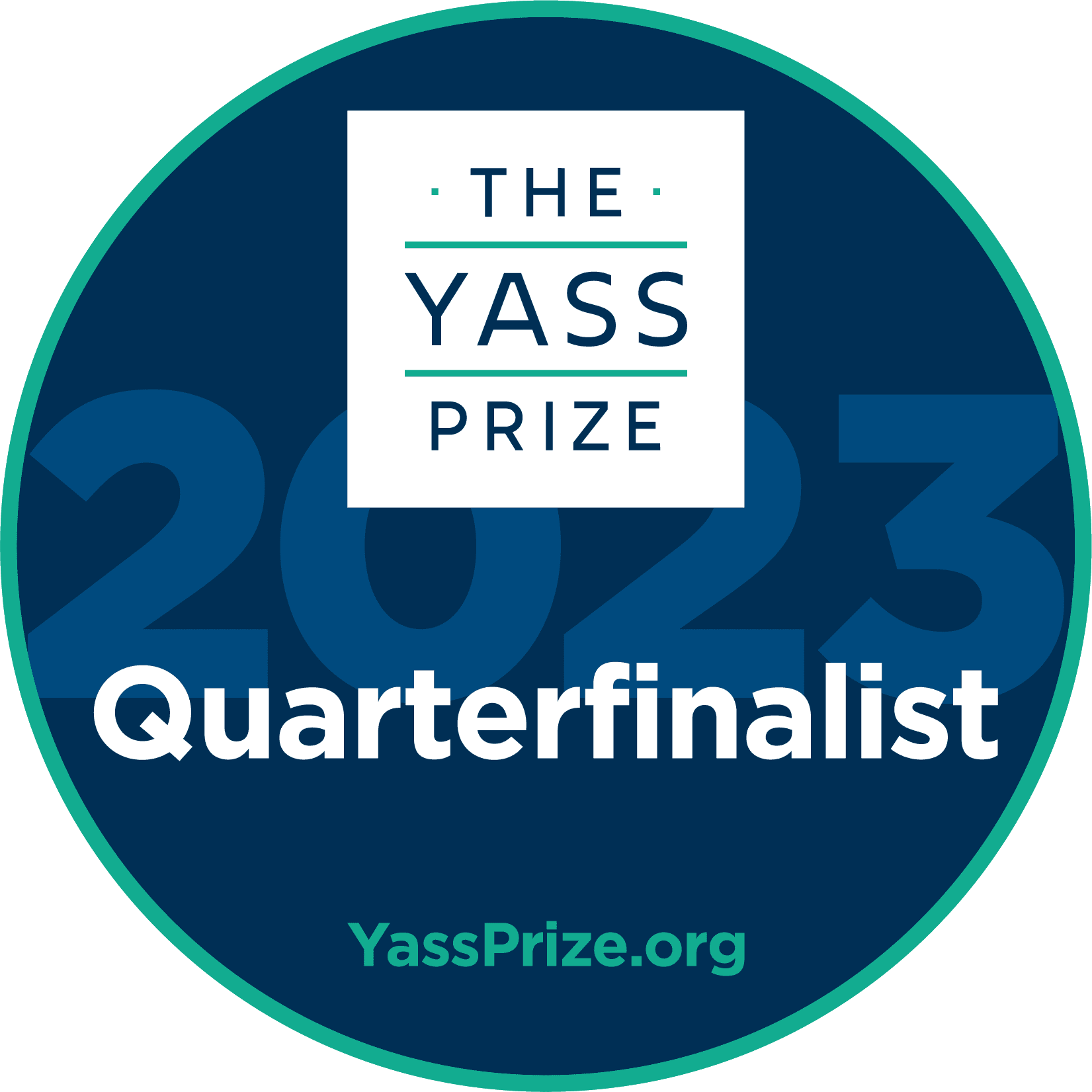 The yass prize quarterfinalist badge.