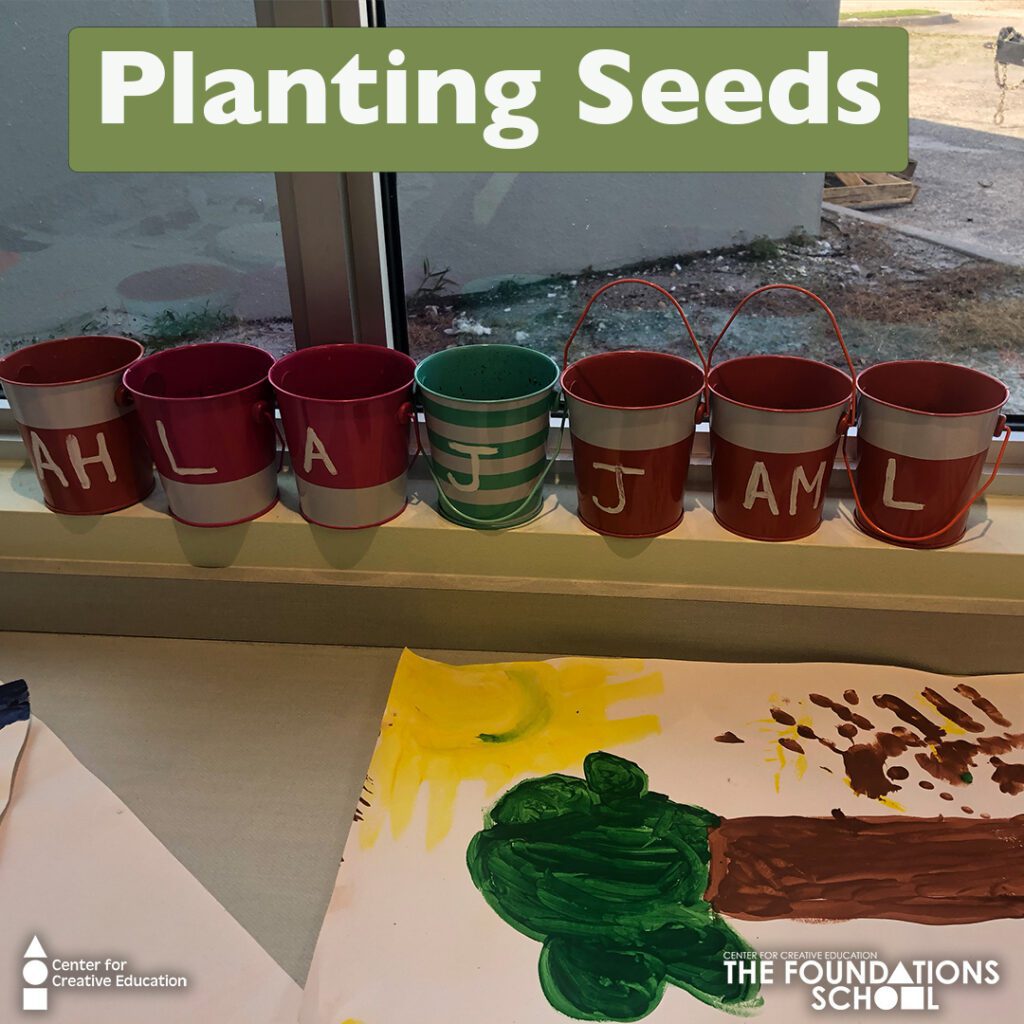 Planting Seeds in Garden by students