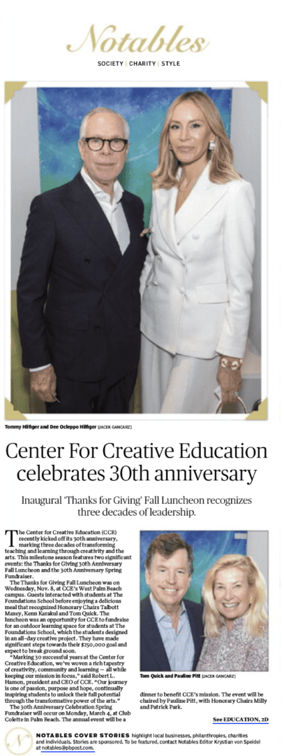 The center for creative education celebrates its 20th anniversary with media and press coverage.