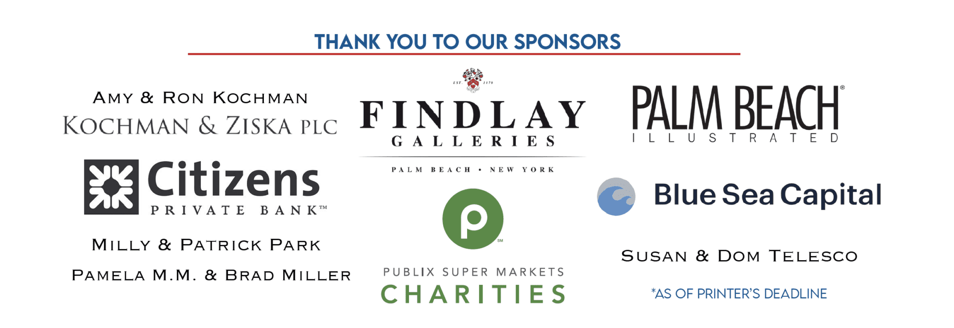 Thank you to our partners for providing opportunities to give.