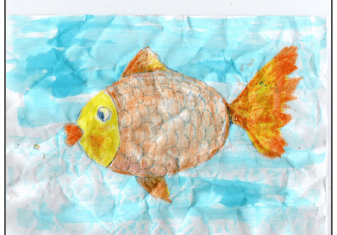 A virtual drawing of a fish showcasing creativity on a digital canvas.