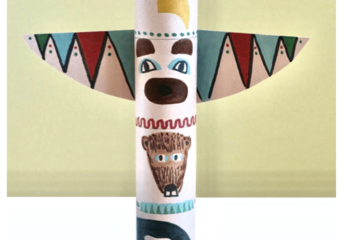 A virtual totem pole featuring a bear, showcasing creativity.